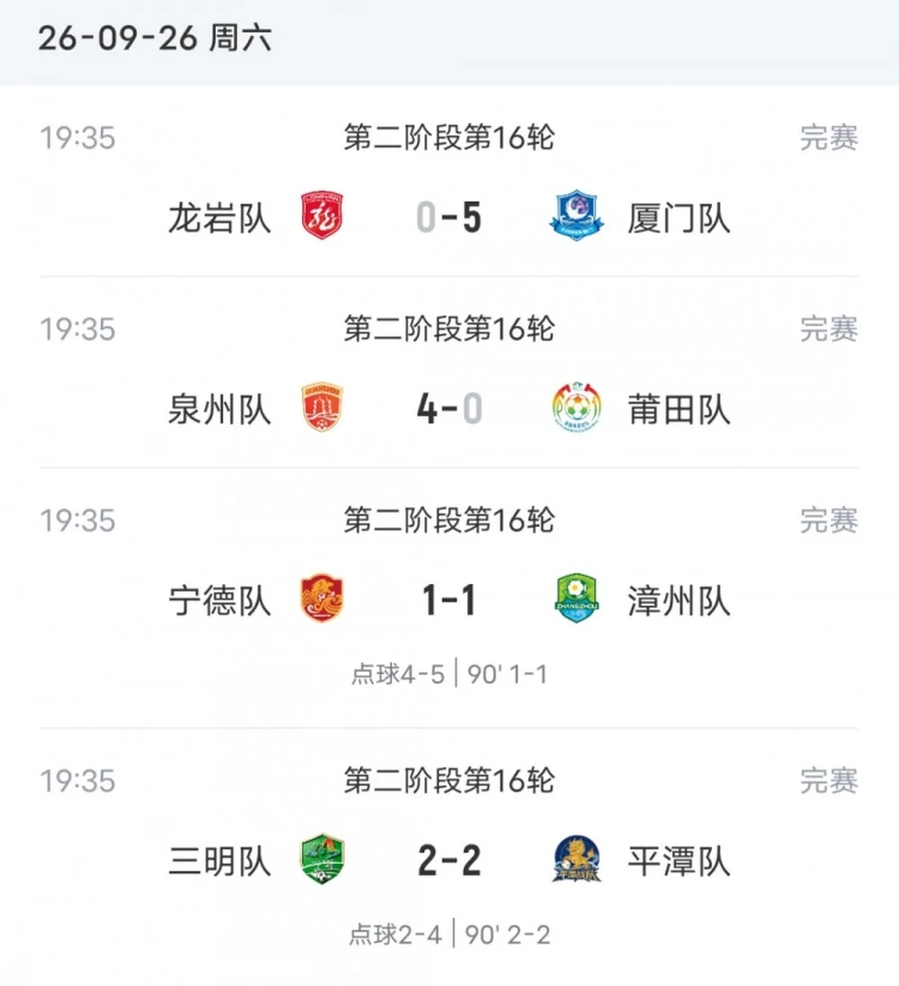 第十六轮比分战报